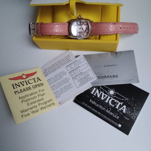 Invicta Lupah#2377 Vintage Women's Pink Diamond  Swiss Made  Quartz Analog Watch - Picture 4 of 7